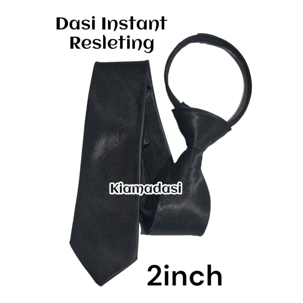Dasi Panjang Pria Polos Import Hitam Ukuran Slim 2 Inch Atau 5 Cm