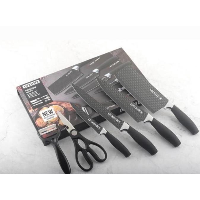 LOCK N LOCK PREMIUM Original Pisau Dapur Set Kitchen Knife Set