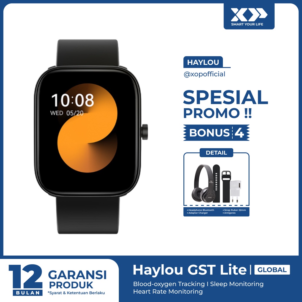 Haylou GST Lite Smartwatch SpO2 Heart Rate IP68 Waterproof Original