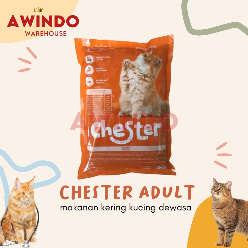 CHESTER 800GR - Makanan Pakan Kucing Kering Chester Dewasa Adult Catfood