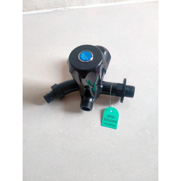 kran shower cabang new SOLIGEN hitam keran double shower PVC soligen 1/2