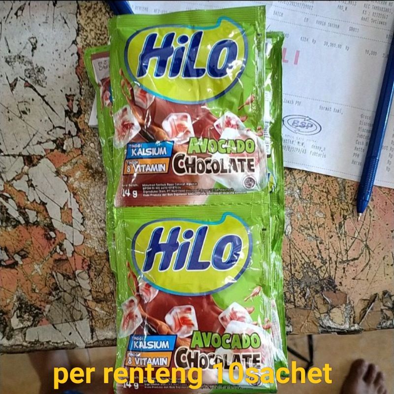 

Hilo coklat rasa avocado dan coklat 10sachet,per renteng.