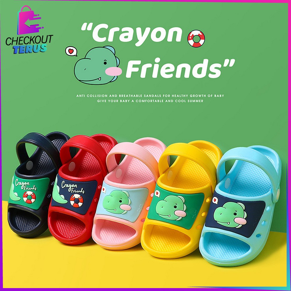 CT S10 Sandal Selop Karakter Model Tali Belakang Anak Impor Sendal Slop Karet Anak Sandal Slop Eva