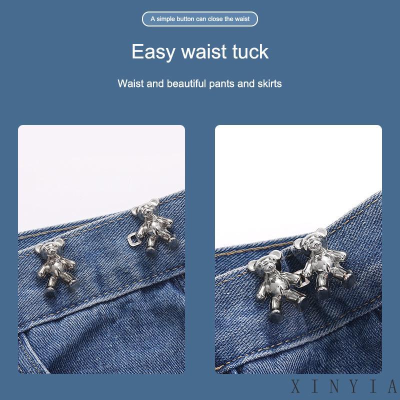 【Bayar di tempat】Bear Sepasang Gesper Pinggang Menutup Kancing Lepas Pasang Bebas Paku Seamless Untuk Jeans