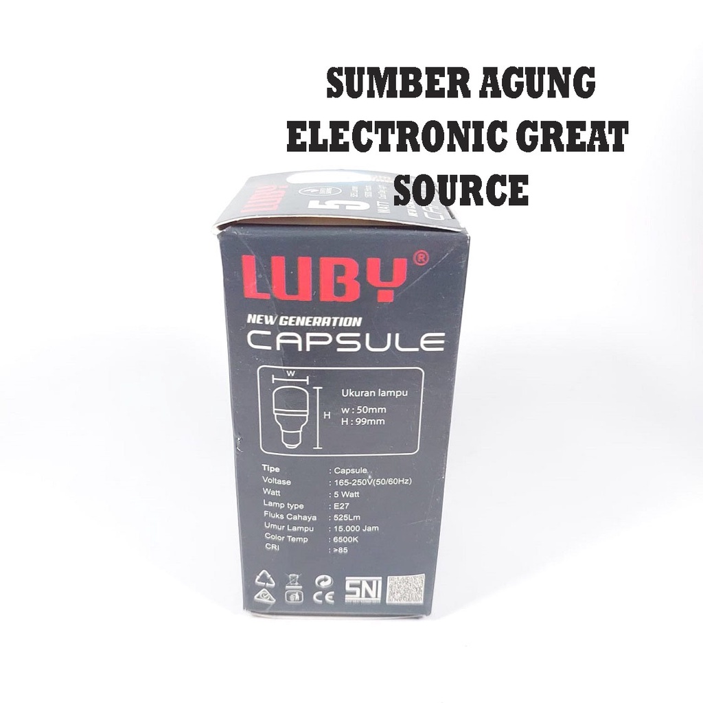 Luby Lampu LED CAPSULE 5W Dus Biru Tua Cahaya Putih 525Lumen