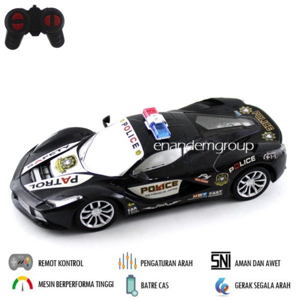 

Dijual Mainan Mobil Remot Kontrol RC Mobil Polisi Sport Car Batre Cas - Hitam Berkualitas