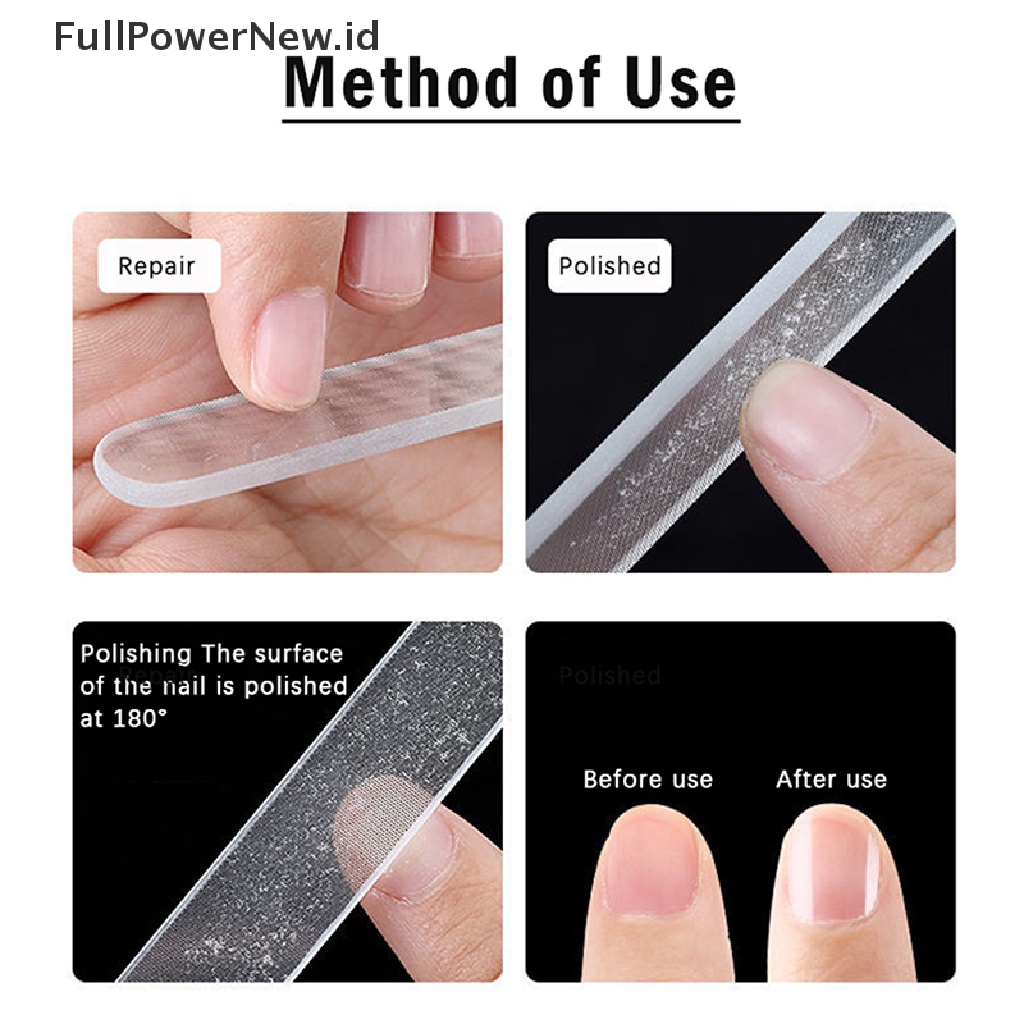 Power 1PC Profesional Nano Glass Nail Buffer Tahan Lama File Shiner Manicure Files Nail ID