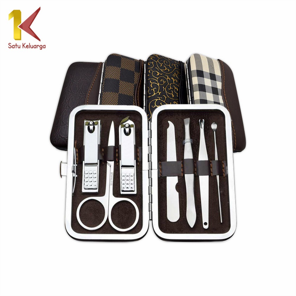 Satu Keluarga Manicure Pedicure Set 7in1 Mini Stainless Stell K63 Set Perawatan Kuku Nail Art Guntin