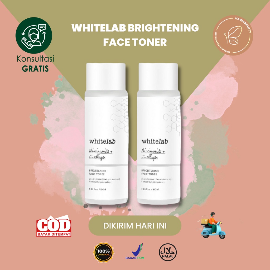 Bisa COD - Whitelab Brightening Face Toner/ Toner pembersih Wajah/ NIACINAMIDE COLLAGEN