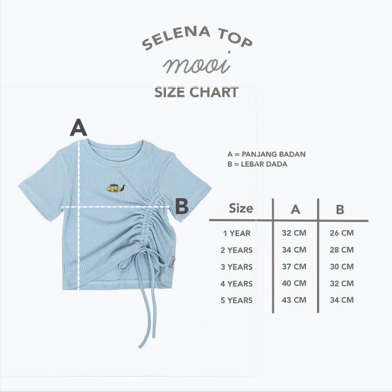 MOOI - SELENA TOP - BAJU ANAK MOOI - KAOS ANAK - BAJU ANAK PEREMPUAN