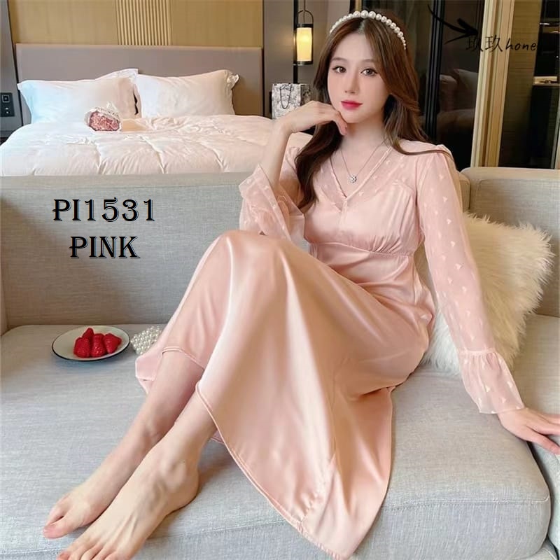 PIYAMA DASTER SUTRA WANITA KOREA PI1531