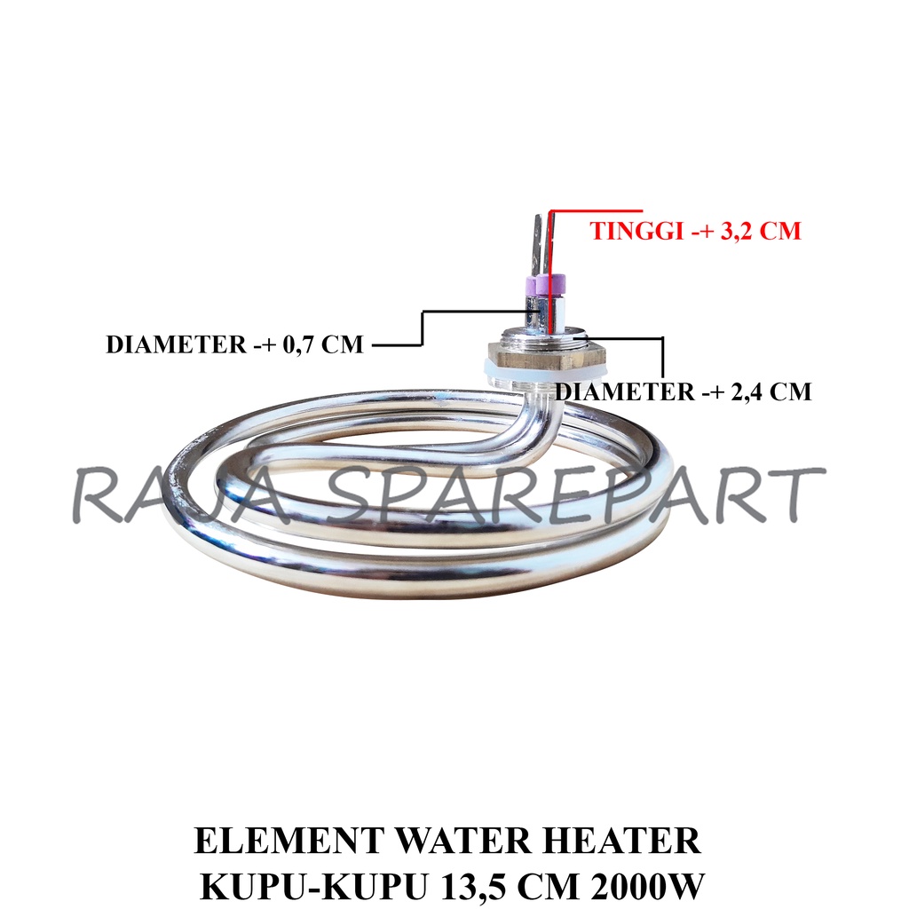 ELEMENT WATER HEATER  KUPU-KUPU 13,5 CM 2000W