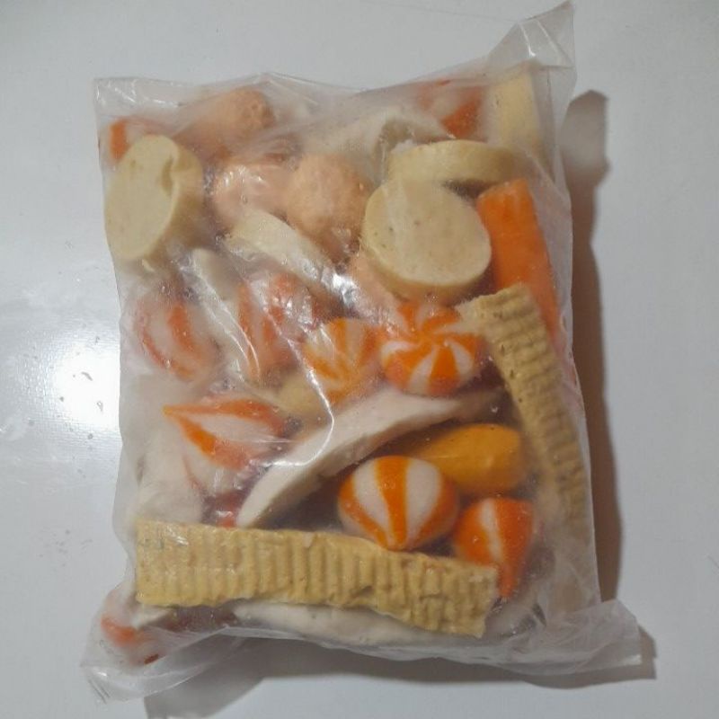 Mix seafood 1kg ekonomis dumpling keju scallop baso salmon fishroll