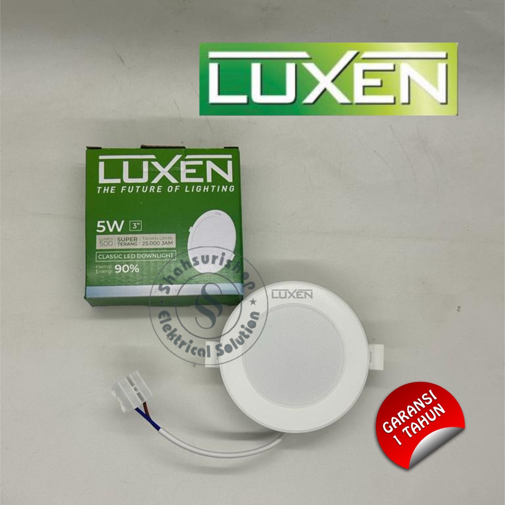 LUXEN LAMPU CLASSIC LED DOWNLIGHT PANEL 5 WATT BULAT INBOW 3&quot; INCH