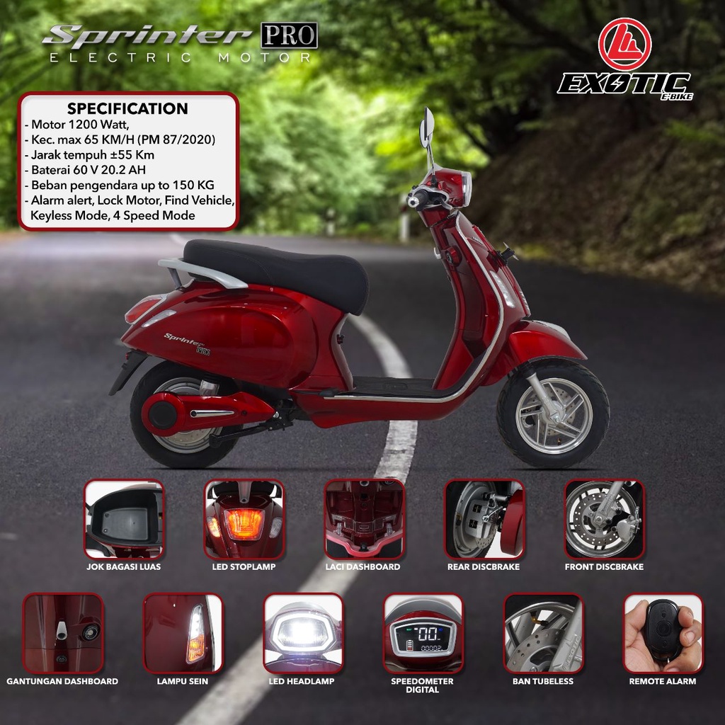 VESPA MOTOR LISTRIK SPRINTER PRO PACIFIC EXOTIC