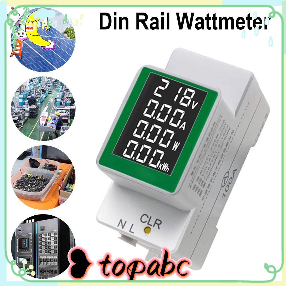 Top Din Rail Wattmeter Wattmeter Digital display Volt Amp Power Faktor Waktu Energi Tegangan Arus Monitor Ammeter