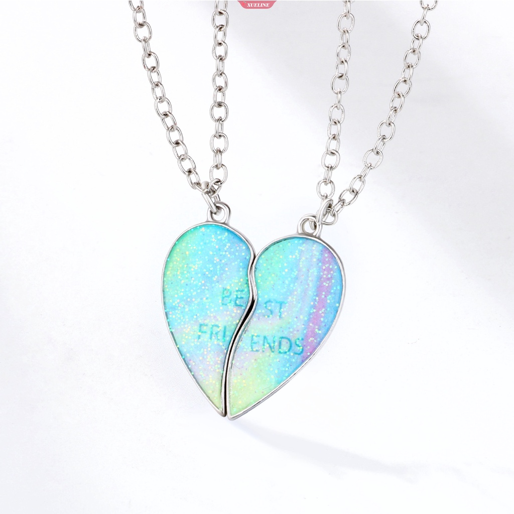 Fashion Sahabat Baru Penahan Hati Paduan Cinta magnet Menarik Pelangi Pasir Hisap drip Minyak Pasangan BFF Hadiah Kecil [ZXL]