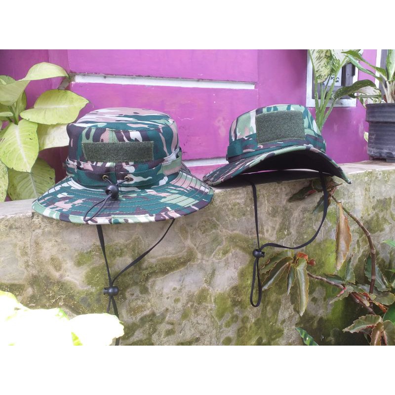 Jual Topi rimba full velbed anti air jenis bahan dinir NKRI pakai kawat ...