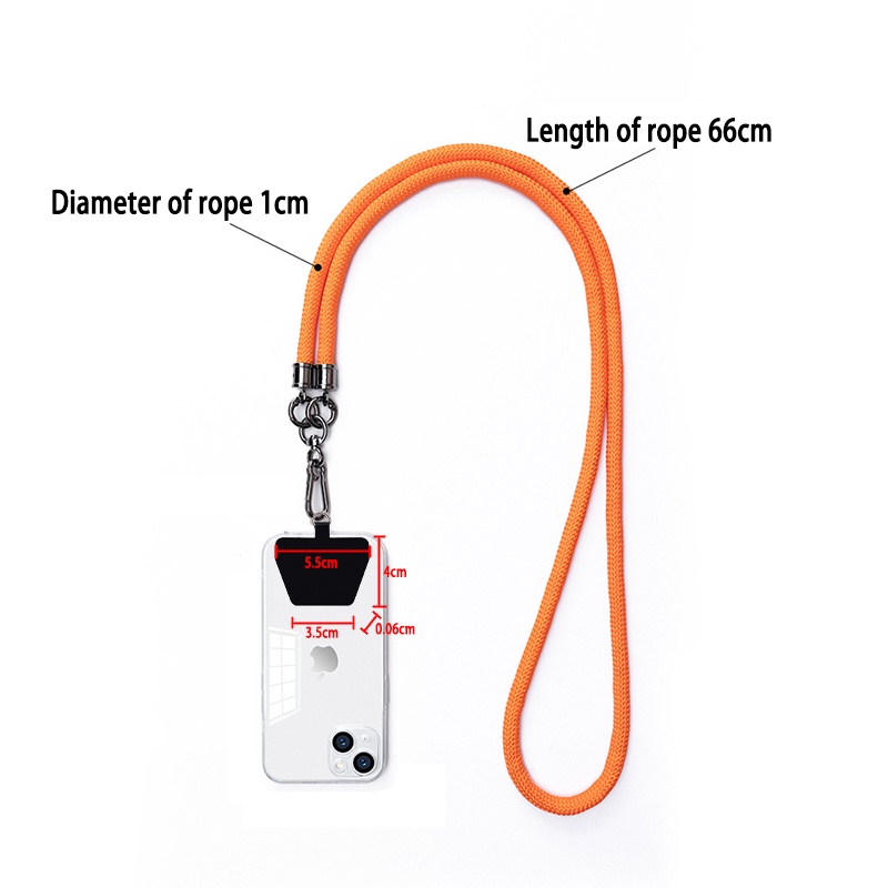 Tali Leher Selempang Lanyard Sarung Telepon Universal Dengan Stiker PAD Tambatan Tali Pengaman yang Dapat Disesuaikan untuk Sarung Telepon dan Selempang Gantungan Kunci