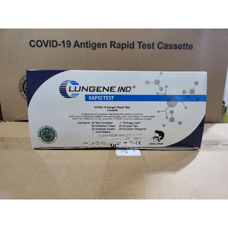 New Lungene Antigen isi 25 Pcs Exp 2025 Bln 12 Alat Test Covid Deteksi Omicron Original