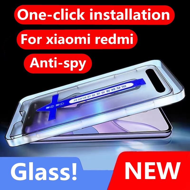 Mewah HD Pemasangan Sekali Klik Tempered Glass Untuk xiaomi 9 Lite 10T Pro 11i Redmi 10X K40 K50 K30 Pro Rote 9 9S 11 Pro 10 Pro 5G Pelindung Layar Anti Spy Tempered Glass