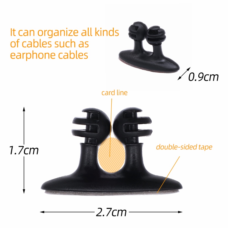 [Hot Sale] Silicone Cable Holder Winders/Klip Kabel Kantor Desktop Organizer/USB Charger Self-Adhesive Hub Clip/Aksesoris Interior Otomatis