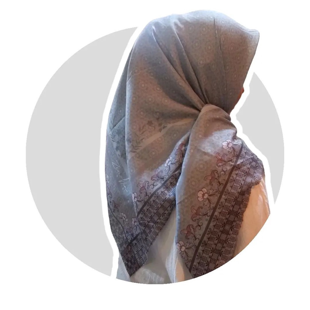 Hijab Segiempat Printing Voal Premium Lasercut Motif Side Flower Series By zenobia Scarves