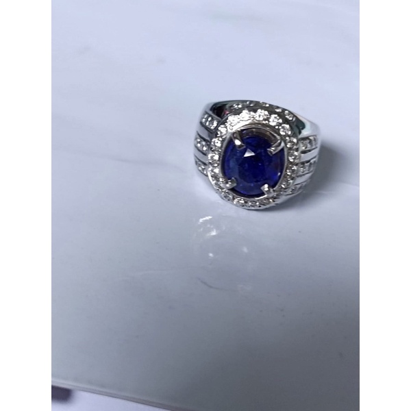 Cincin Batu Permata Natural Blue Sapphire H-a Ori