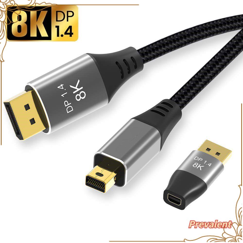 Preva Mini DP to DP Kabel Proyektor MDP to DP Transmisi Dua Arah 8K @ 60Hz 4K @ 144Hz