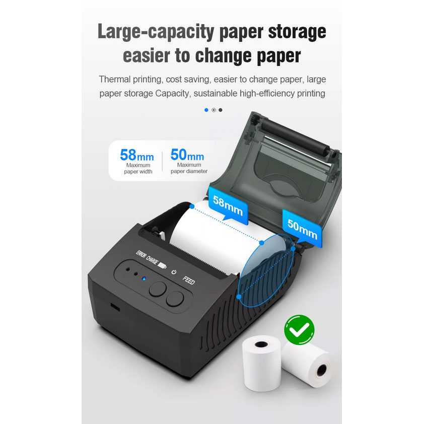 Zjiang Mini Portable Bluetooth Thermal Receipt Printer - ZJ-5811 ( Mughnii )