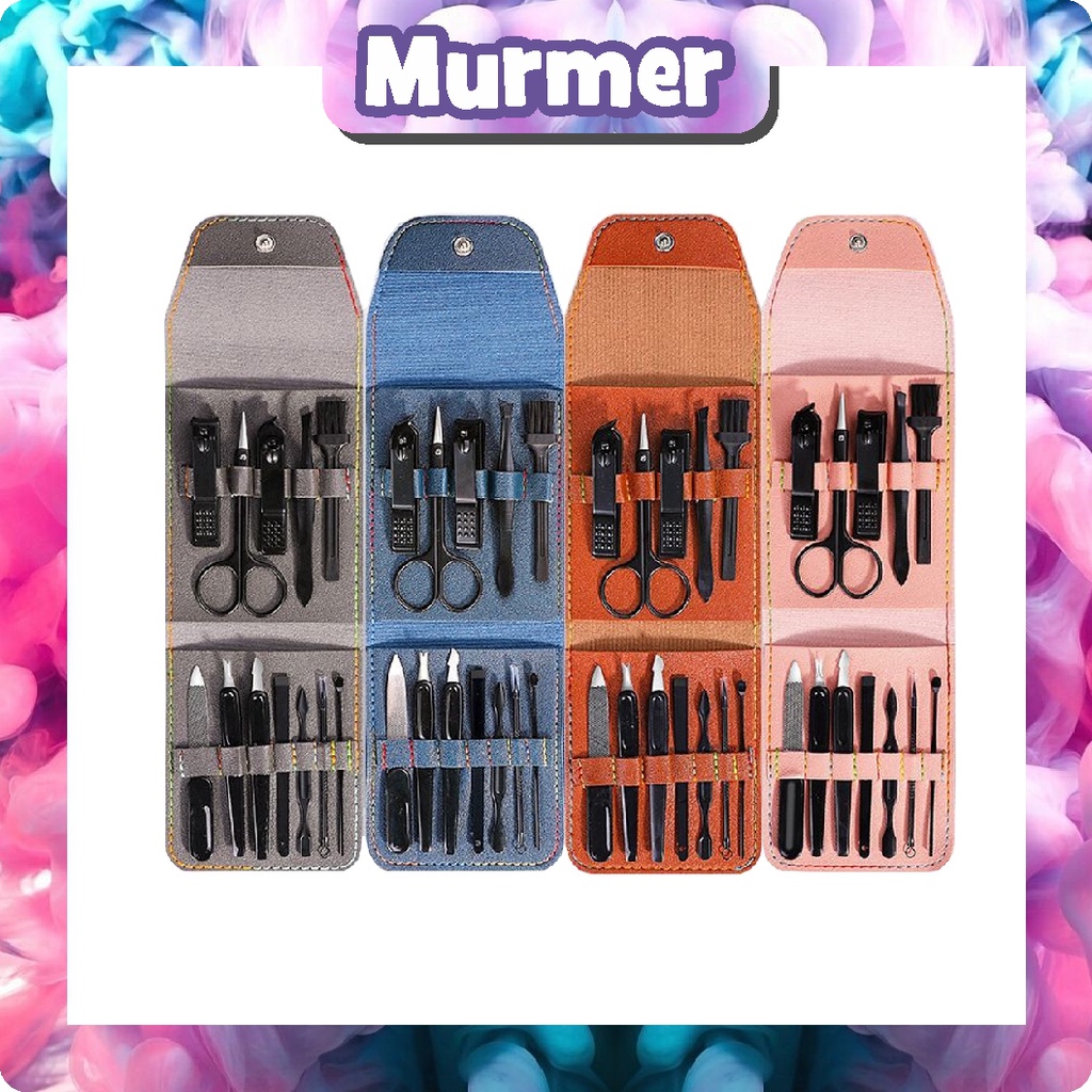 MurmerOfficial Gunting Kuku Set Manicure Pedicure Alat Potong Kuku Set 12 in 1 R837