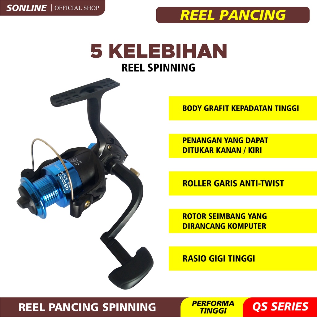 SONLINE Reel Pancing Putar Rell Rill Pancing Katrol Kerekan Pancing Fishing Reel Spool Plastik Pancing Rill Pancing Katrol Kerekan QS