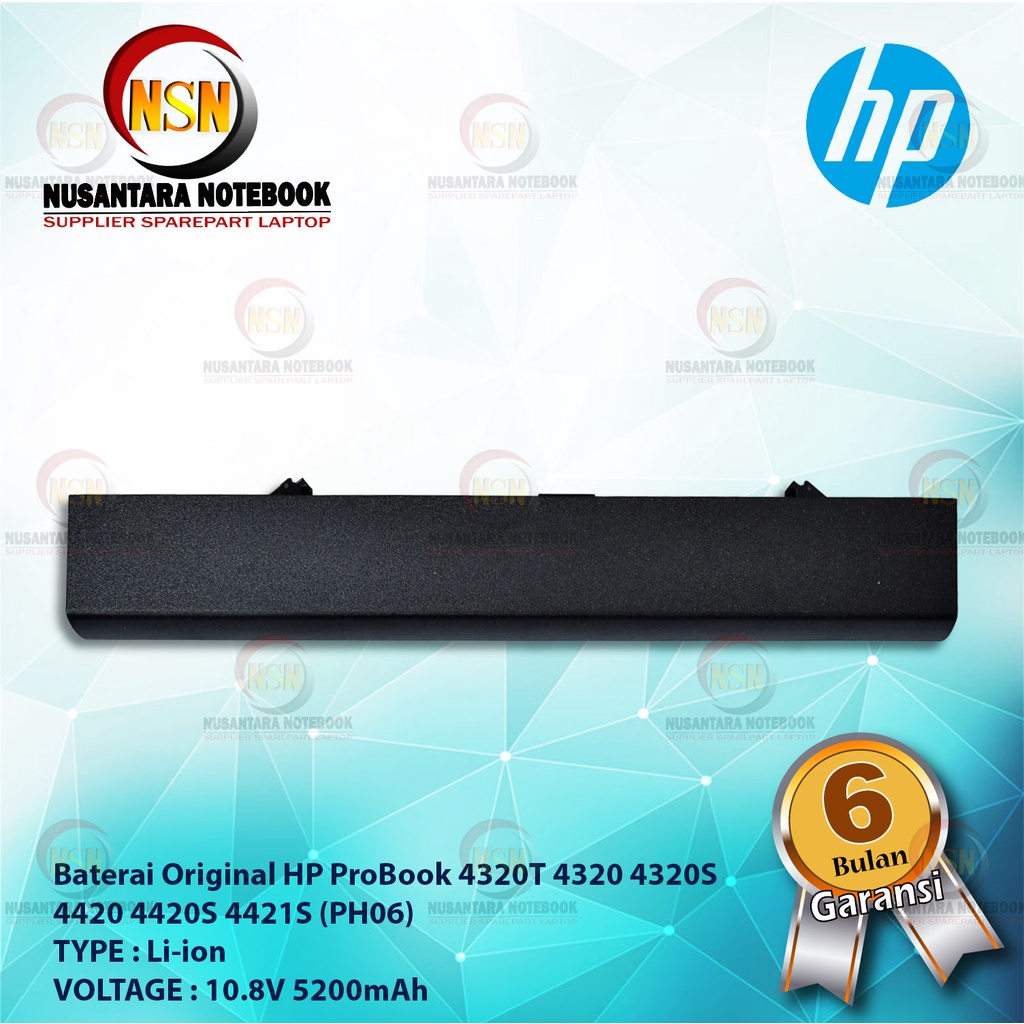 Baterai ORIGINAL HP ProBook 4320T 4320 4320S 4420 4420S 4421S PH06 10.8V 5200mAh