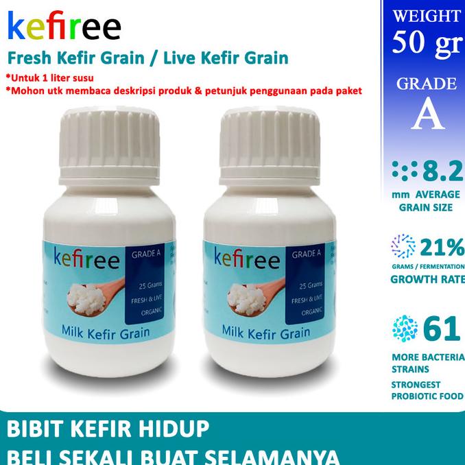 

100% BIBIT KEFIR HIDUP/KEFIR GRAIN (FRESH) GRADE A - KEFIREE (50 gr) TERLARIS TERPERCAYA ORIGINAL