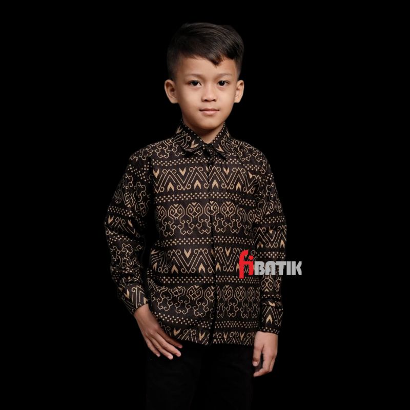 Kemeja Batik Anak Laki-laki Lengan Panjang Dan Pendek Motif Semut Asmat Batik Tradisional Daerah Toraja