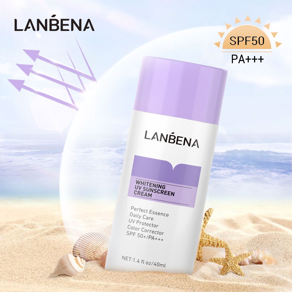 (READY &amp; ORI) LANBENA WHITENING UV SUNSCREEN CREAM HIJAU / UNGU LB5590 5606