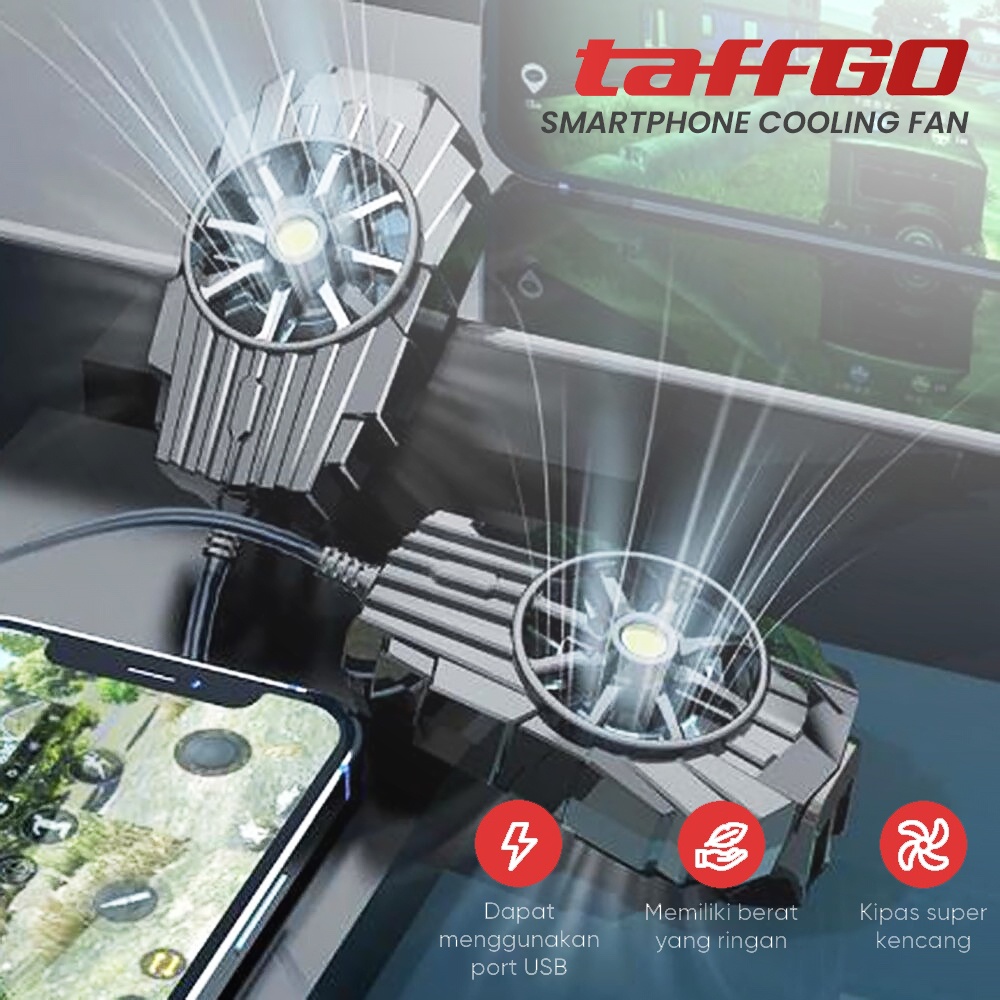 TAFFGO SMARTPHONE COOLING FAN KIPAS PENDINGIN SMART PHONE GAMING G6 BLACK