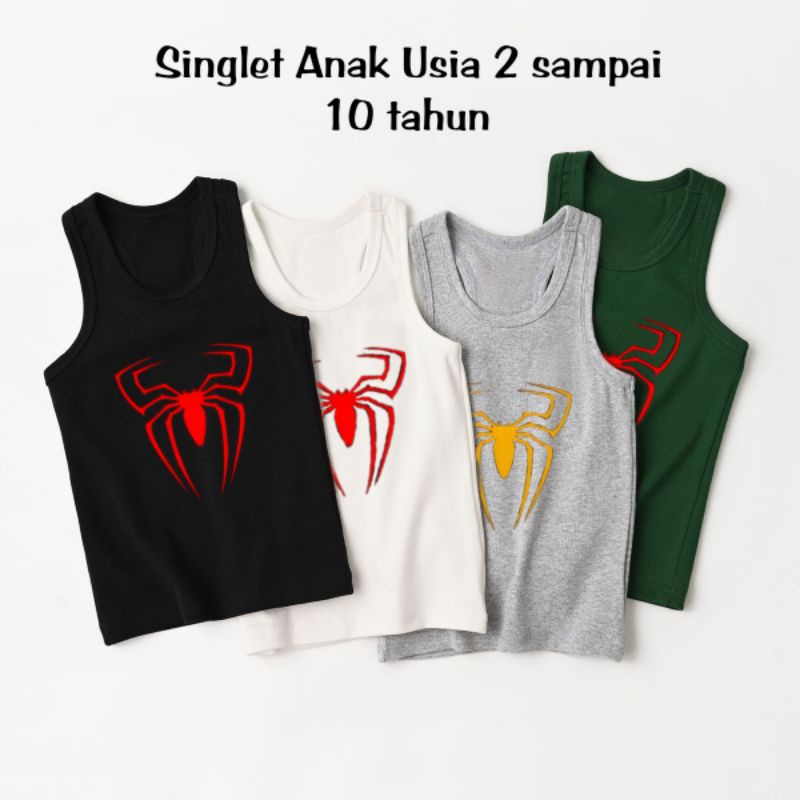 Singlet Anak Gambar Spider Gold Red Kaos Singlet Anak Usia 2 sampai 10 Tahun Untuk Anak Cowok Cewek Tanktop Anak Baju Anak