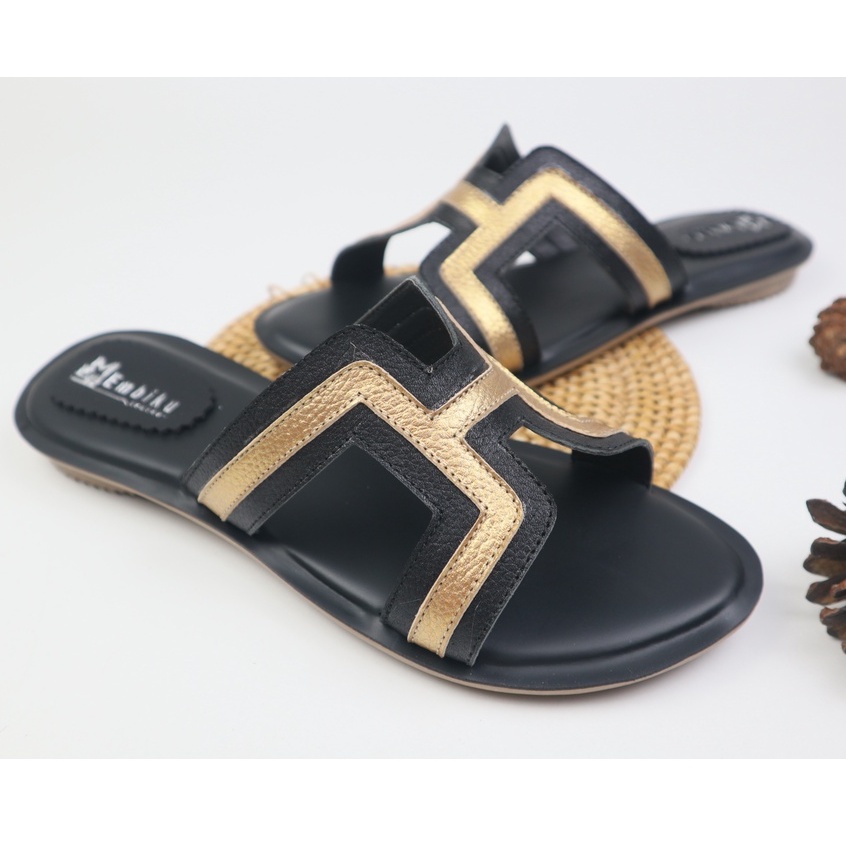 Sandal Wanita Kulit Asli Garut / Sandal Flat Wanita Kulit Asli Garut