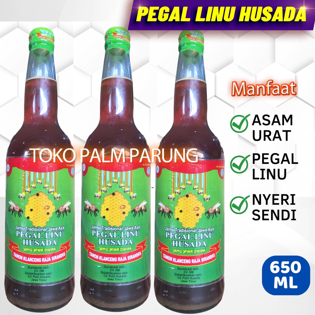 Jamu Pegal Linu Husada Untuk Pegel Linu Asam Urat Cap Tawon Klanceng Pegal Linu Husada 650ml