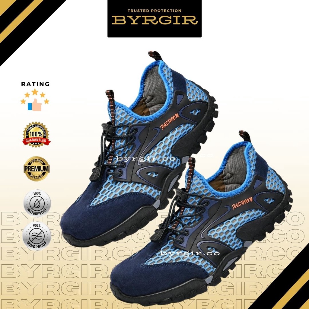 BYRGIR Sepatu Trekking Fashion  Tali Outdoor Hiking Casual Shoes Gunung Mendaki Adventure Quick Dry Pria Wanita Breathable Sepatu Olahraga Pantai Touring Ringan Anti Air