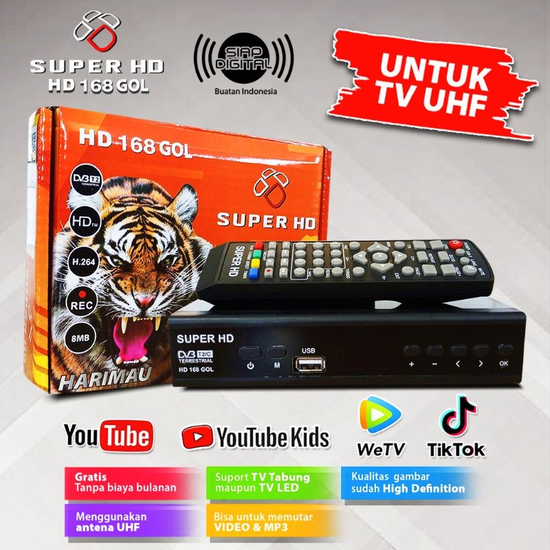 DIGITAL STB SET TOP BOX DVBT2 SUPER HD 168 HARIMAU