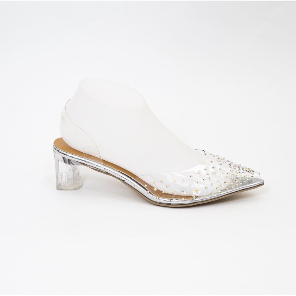 Sepatu High Heels Wanita Spatu Heels Kerja Perempuan Import Hak Tinggi Cewek Formal Kaca Transparan SH-008