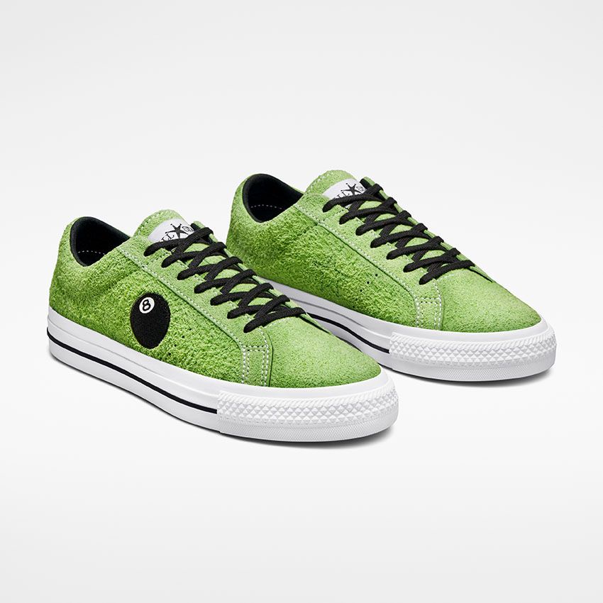 Converse Cons x Stussy One Star Pro 8-Ball Low Top Green Flash/White/Black - Original