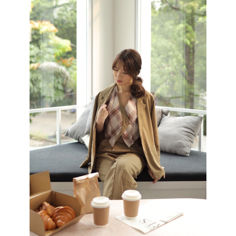 Kadaka x Kyranayda O-0185 Blazer with Belt - Cold Brew Blazer