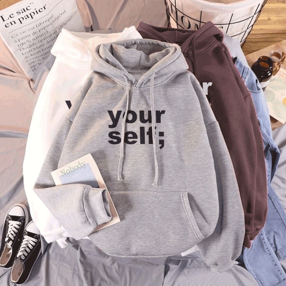 Parisdivarious Sweater Hoodie Jemper Yourself Bahan Fleece Size S - XXL (Pria &amp; Wanita)