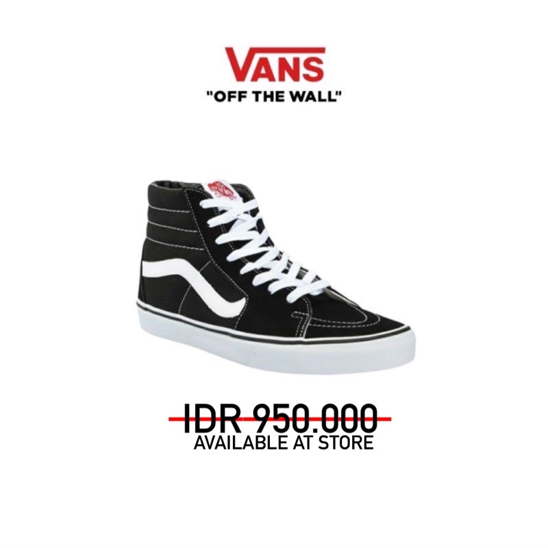 Vans Sk8 Hi Classic Black White Original