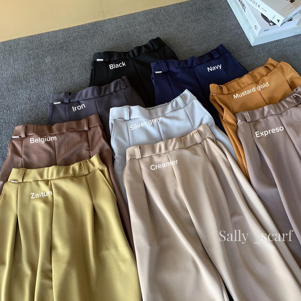 Baggy Pants Premium Scuba, Celana Wanita Basic