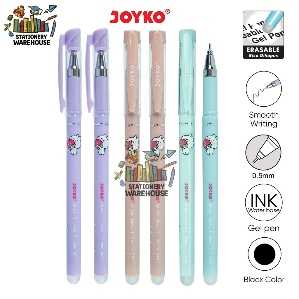 

Erasable Gel Pen Pulpen Bisa Dihapus Joyko GP-333 Shokyo 6 Gel 0.5 mm