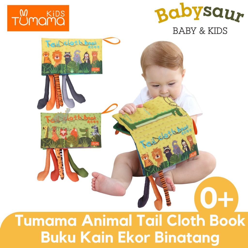 TUMAMA Animal Tail 3D Cloth Book Mainan Buku Kain Ekor Binatang Hewan Edukasi Anak Bayi0 3 6 9 12 Bu